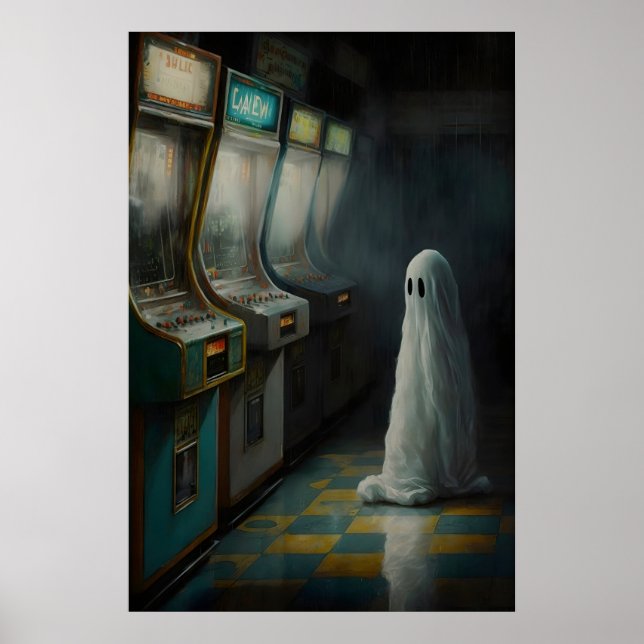 Affiche Fantôme dans une salle d'arcade abandonnée, Affich (Devant)