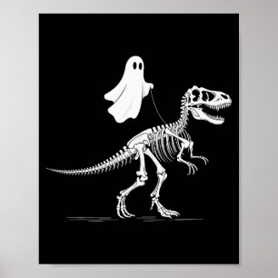 Affiche Fantôme de Halloween Dinosaure Squelette T Rex Fu