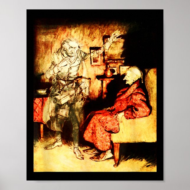 Affiche Fantôme de Jacob Marley Scrooge Bah Humbug Noël Ca (Devant)