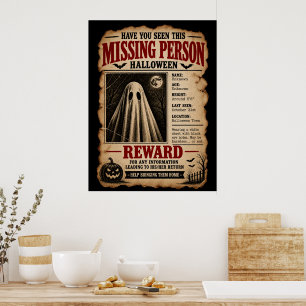 Affiche Fantôme de personne disparue Halloween