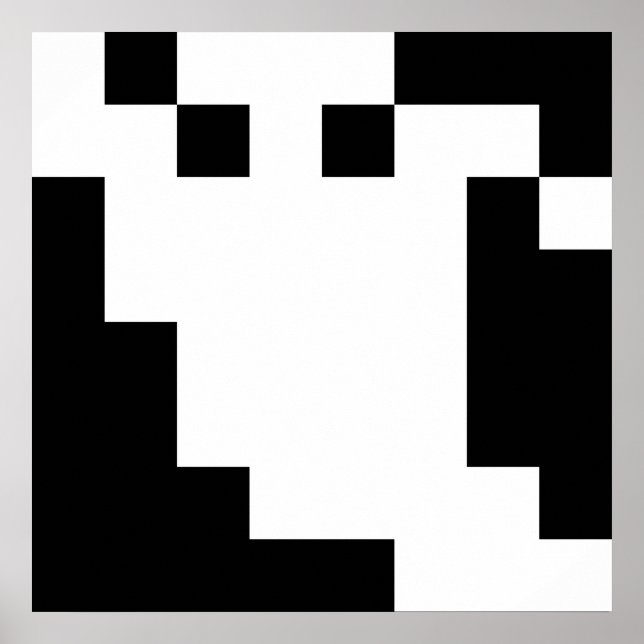 Affiche Fantôme de pixel 8 bits (Devant)