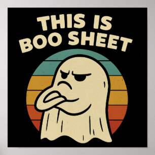 Affiche Fantôme drôle "C'est une feuille de Boo" Halloween
