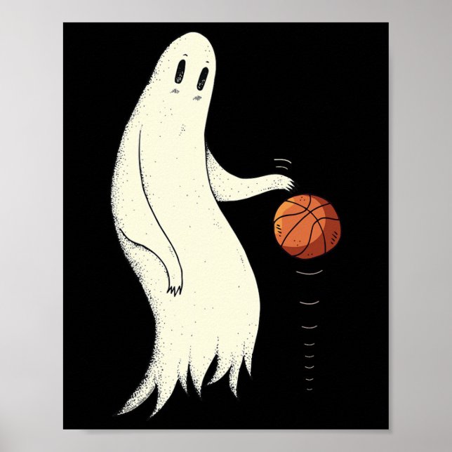Affiche Fantôme drôle et cool en train de dribbler - Sketc (Devant)