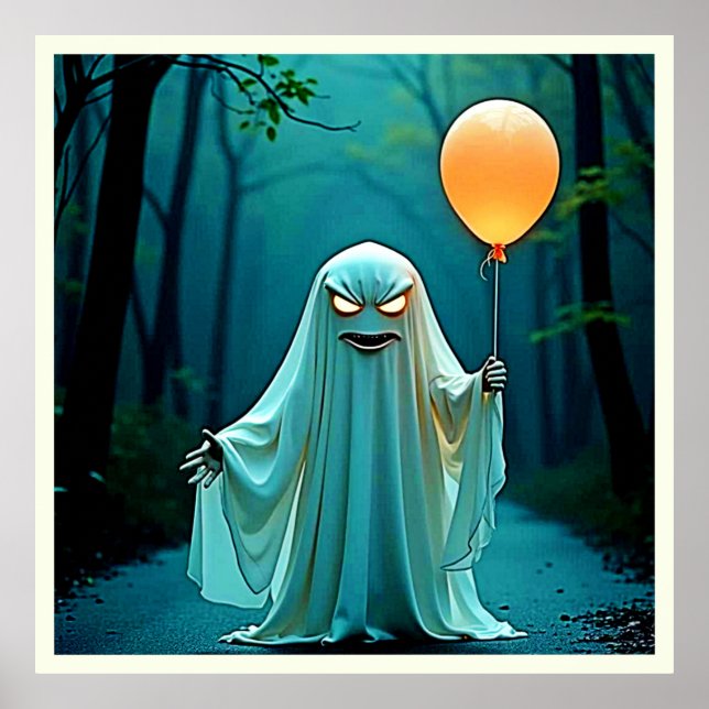 Affiche Fantôme éffrayant avec Eerie Balloon (Devant)