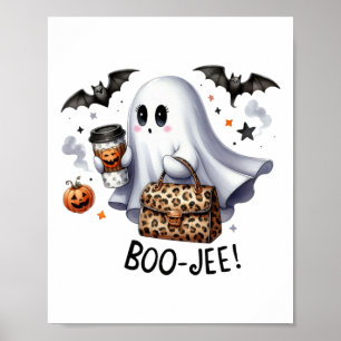 Affiche Fantôme Halloween Éffrayant Boom Automne Halloween
