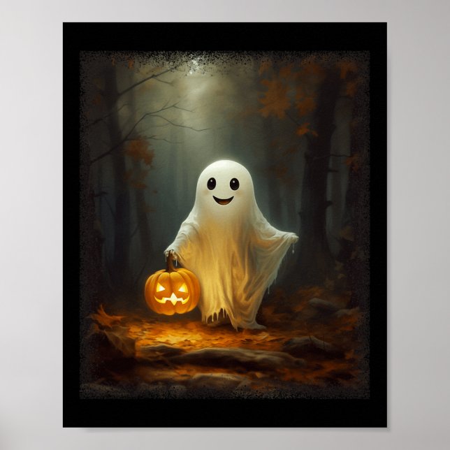 Affiche Fantôme Marcher Dans La Forêt Costume Halloween Ho (Devant)
