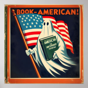 Affiche Fantôme patriotique : Boo-Amérique ! Vibes rétro