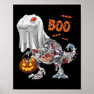 Affiche Fantôme Zombie Momie Dinosaure Drôle Boo Halloween