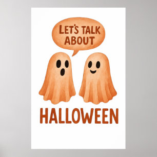 Affiche Fantômes discutant d'Halloween
