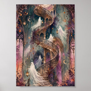 Affiche Fantômes Fantaisistes Escalier en Spirale Château