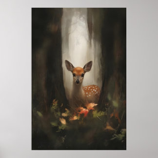 Affiche Faon dans l'impression d'art de cerf bébé de la fo