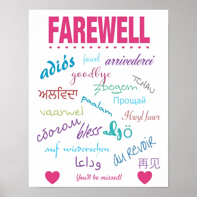 Affiche Farewell Goodbye Leave Party (Devant)