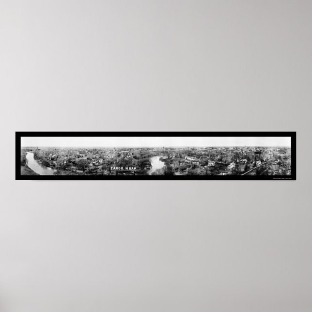 Affiche Fargo, Dakota du Nord Photo panoramique 1921 (Devant)