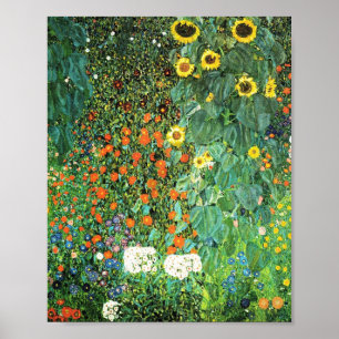 Affiche Farm Garden With Sunflowers Gustav Klimt