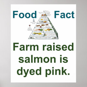 Affiche Farm Raised Salmon Is Dyed Pink - Food Fact