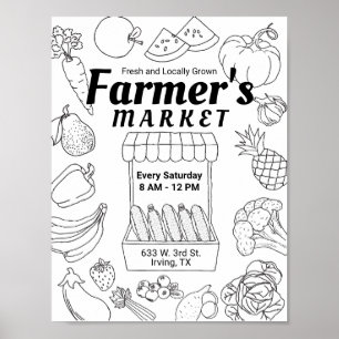 Affiche Farmers Market Invitations Farmers Market Art Colo