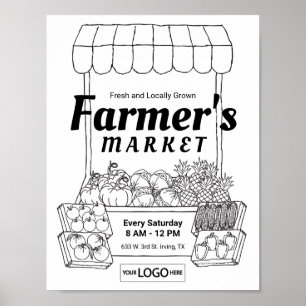 Affiche Farmers Market Invitations Farmers Market Art Colo