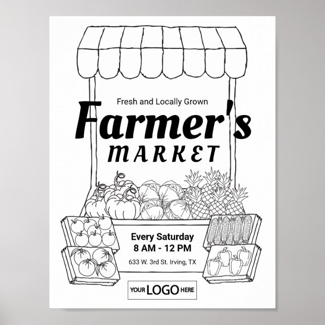 Affiche Farmers Market Invitations Farmers Market Art Colo (Devant)
