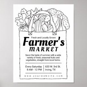 Affiche Farmers Market Invitations Farmers Market Art Colo
