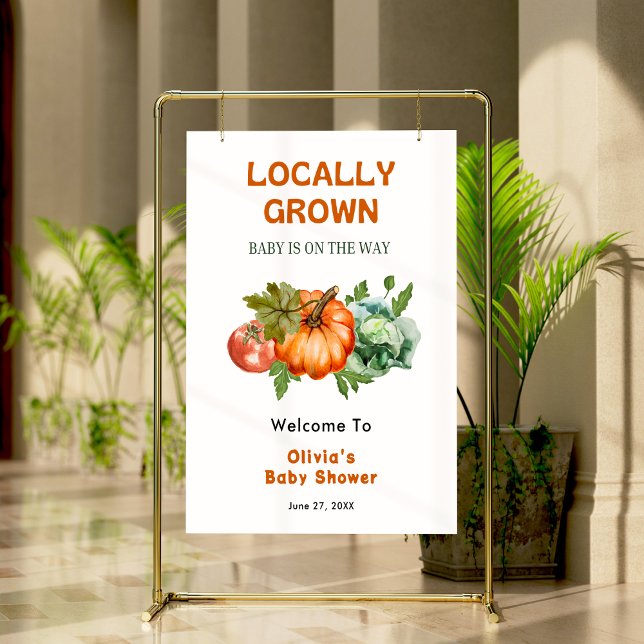 Affiche Farmers Market Locally Grown Baby Shower Welcome  (Farmers Market Locally Grown Baby Shower Welcome Sign  )