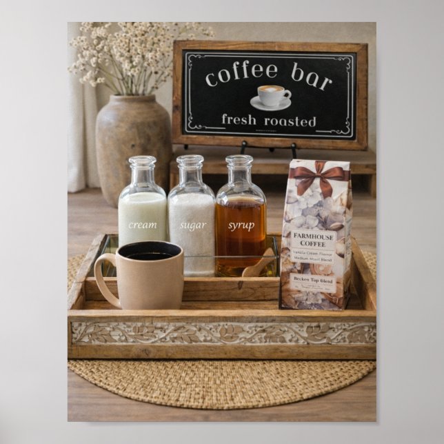 Affiche Farmhouse Coffee Bar Still Life Decor |  (Devant)