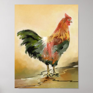 Affiche Farmhouse Country Rooster