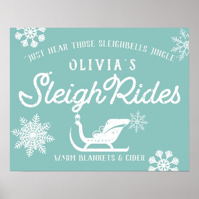 Affiche Farmhouse Holiday Sleigh Rides Custom Family (Devant)