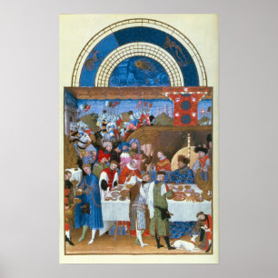 Affiche Fascimile de janvier : scène de banquet