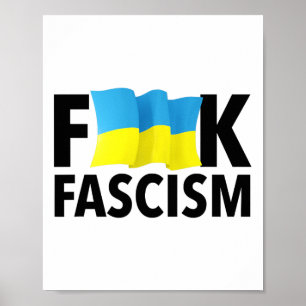 Affiche Fascisme - Censuré avec le drapeau ukrainien