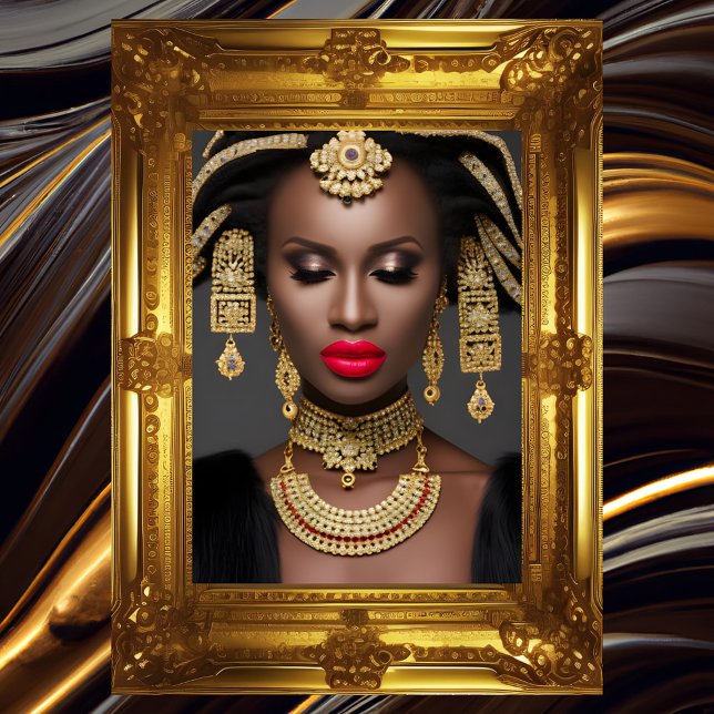 Affiche Fashion African exotic gold headpiece jewel choker (Créateur téléchargé)