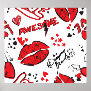 Affiche Fashion Sketch Glamor : Girlish Print.