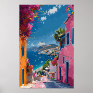 Affiche Fashion Travel Illustration Collage de Bodrum Post