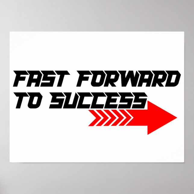 Affiche Fast Forward – Bold Red Motivation Quote Design (Devant)