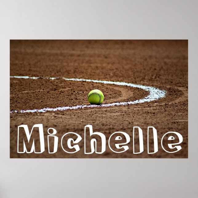 Affiche Fastpitch Softball Player Personnalisé Nom/Texte P (Devant)