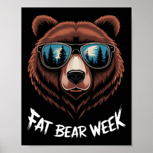 Affiche Fat Bear Week Retro Bear Sungles Nature Loisirs