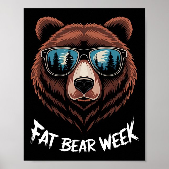 Affiche Fat Bear Week Retro Bear Sungles Nature Loisirs (Devant)