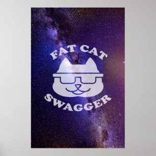 Affiche Fat Cat Swagger - Galaxy Edition
