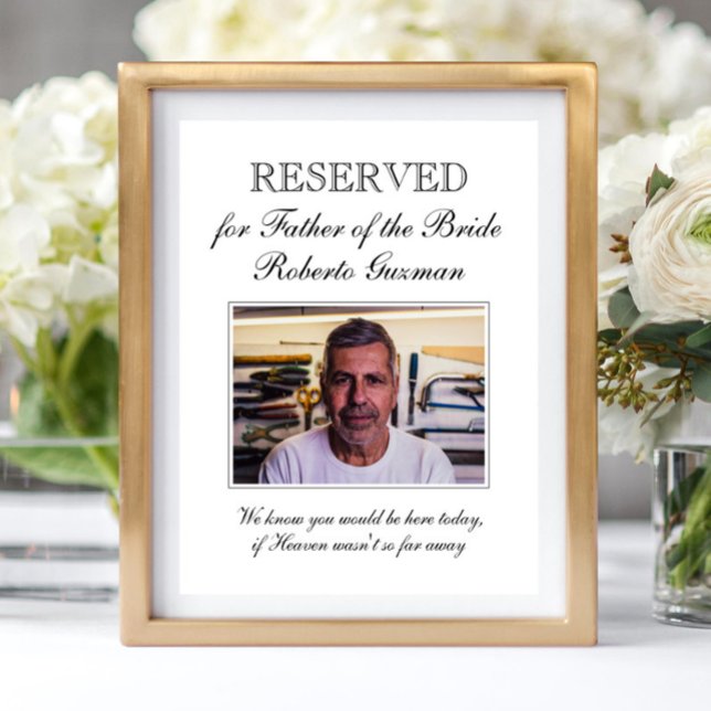 Affiche Father of the Bride Photo Memorial Chair Wedding (Créateur téléchargé)