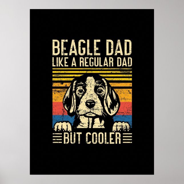 Affiche Father's Day | Beagle Dog Dad (Devant)