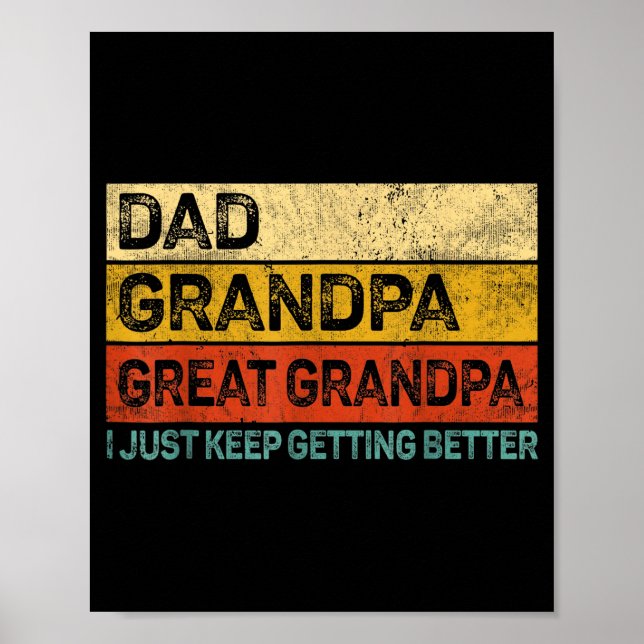 Affiche Fathers Day Gift From Grandkids Dad Grandpa Great  (Devant)