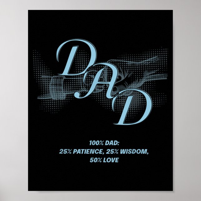 Affiche Father's Day Gift – Patience Wisdom Love Dad Quote (Devant)