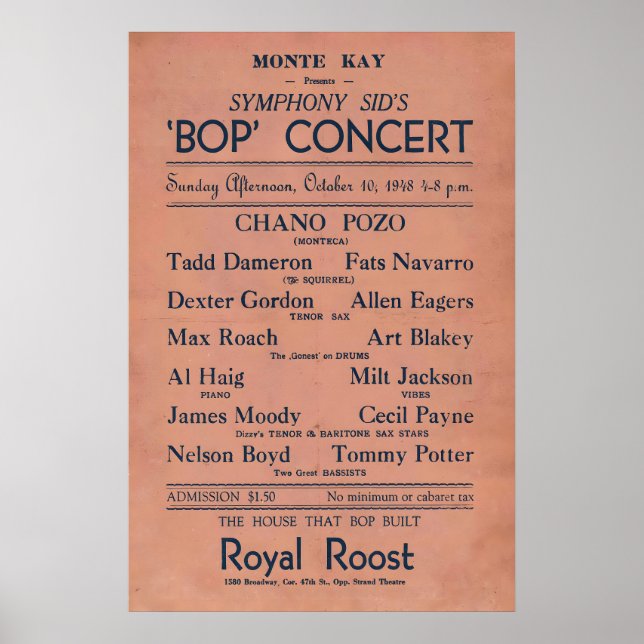 Affiche Fats Navarro - Tadd Dameron - Dexter Gordon (Devant)