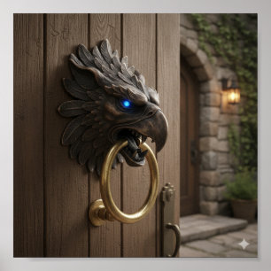 Affiche Faucet de Griffin Orné - Sculptur Mythique Détaill