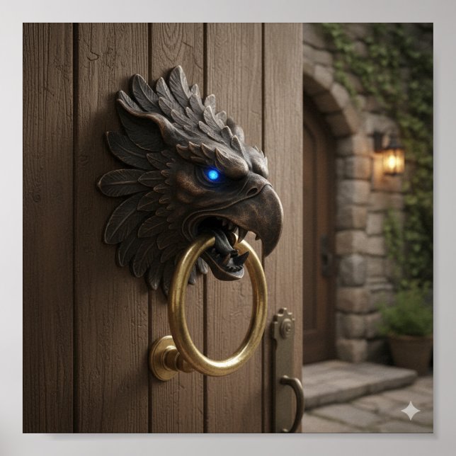 Affiche Faucet de Griffin Orné - Sculptur Mythique Détaill (Devant)