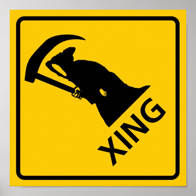 Affiche Faucheuse Grim / Traversée de la route (Devant)