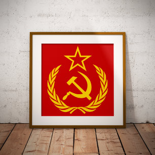Affiche Faucille et marteau, URSS, CCCP, communisme