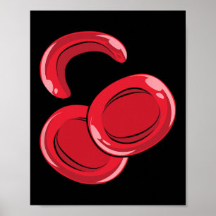 Affiche Faucille Rouge Cellule de sang Faucille Sensibilis