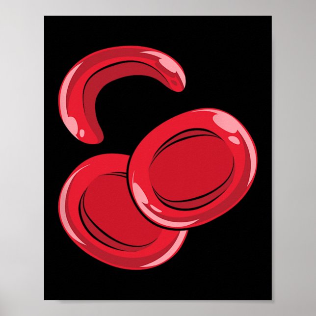 Affiche Faucille Rouge Cellule de sang Faucille Sensibilis (Devant)