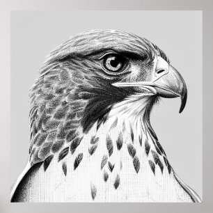 Affiche Faucon Oiseau nature sauvage Illustration animale 
