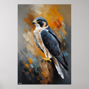 Affiche   Faucon pèlerin   Style de peinture